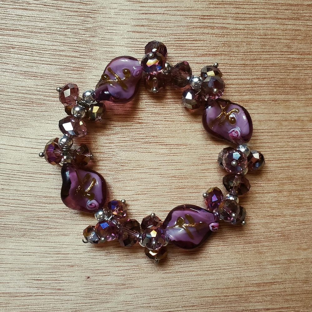 🌿 Purple Chunky Accent Bracelet